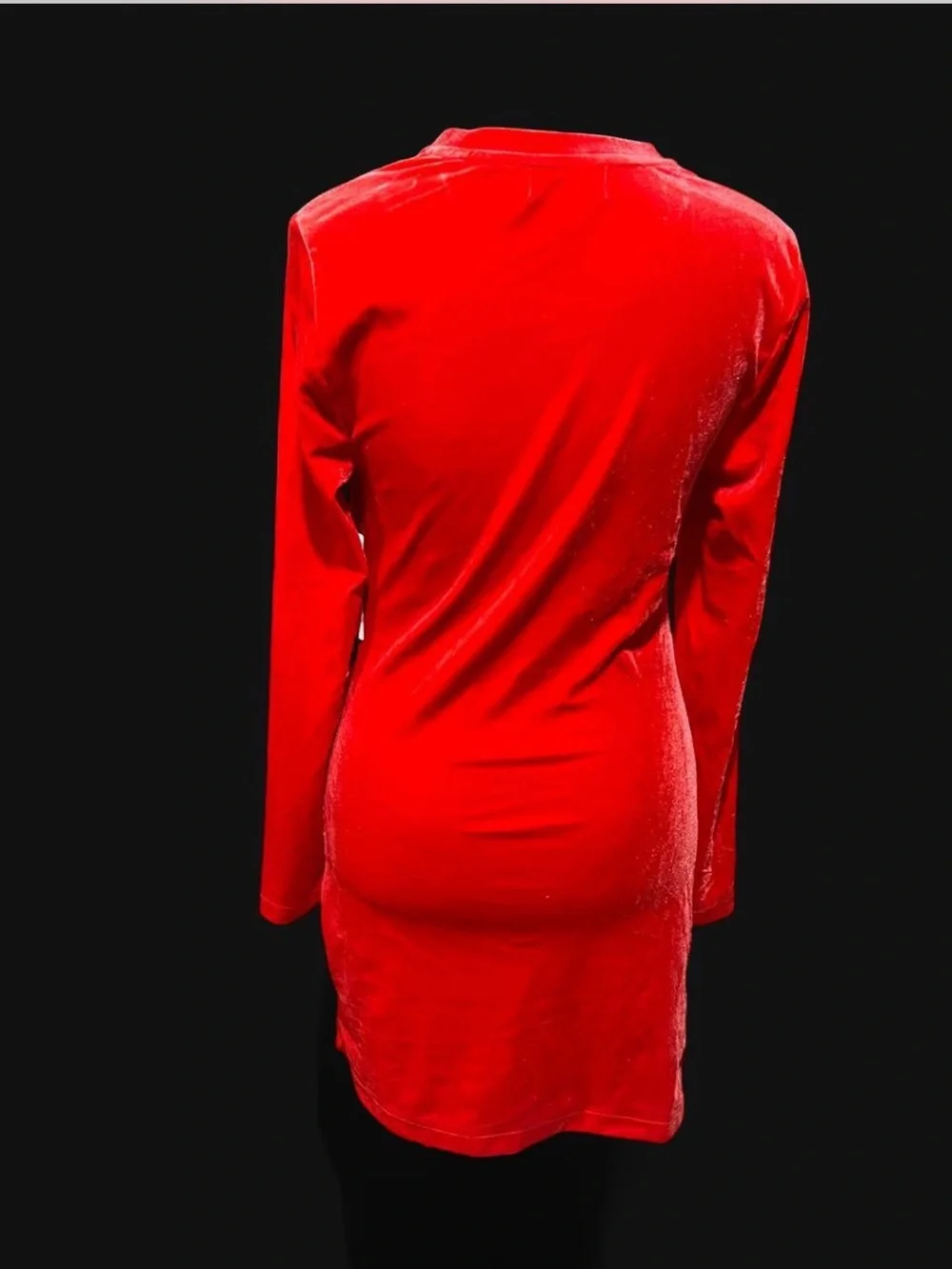 Juicy Couture Red Ruched Long-Sleeve Mini Dress